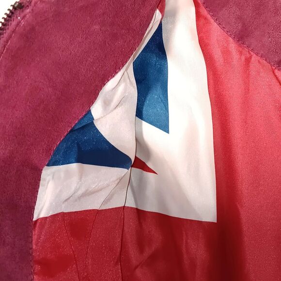 Twiggy London Suede Leather Jacket Women's Rust Moto Coat Zip Up MEDIUM - Picture 16 of 16